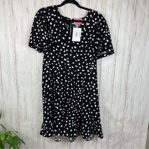 Kate Spade NWT black and white polka dot dress size 10